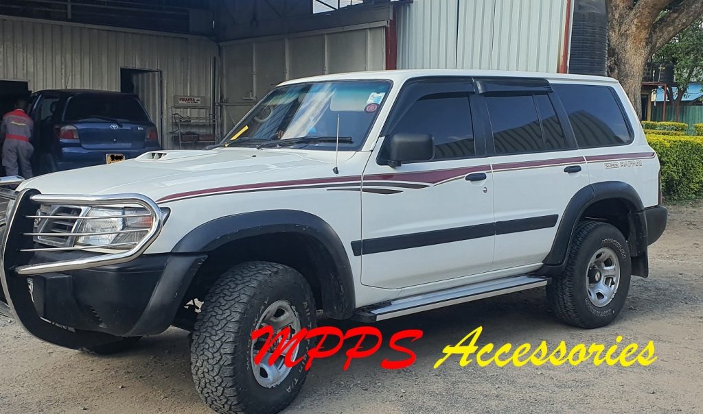 White Nissan Patrol with a heavy-duty bull bar fitted by MPPS